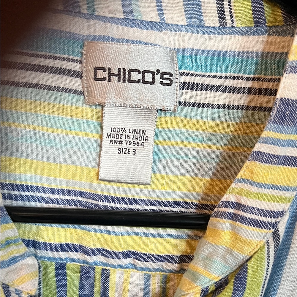 Chico's Multicolor Vertical Stripe Button Tunic - image 2
